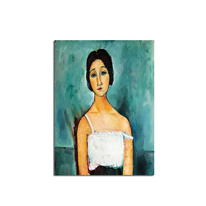100% Hand Painted Abstract Oil Painting Wall Art Minimalist Retro Woman Picture Canvas Home Decor For Living Room Bedroom No Frame