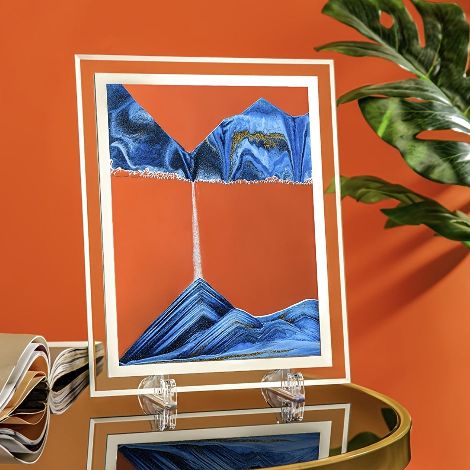 1pc; Dynamic Square Quicksand Painting; Romantic Gift; Quicksand Painting Decoration; Home Decoration; Office Desktop Decoration; Hourglass Dynamic Art Living Room Decoration