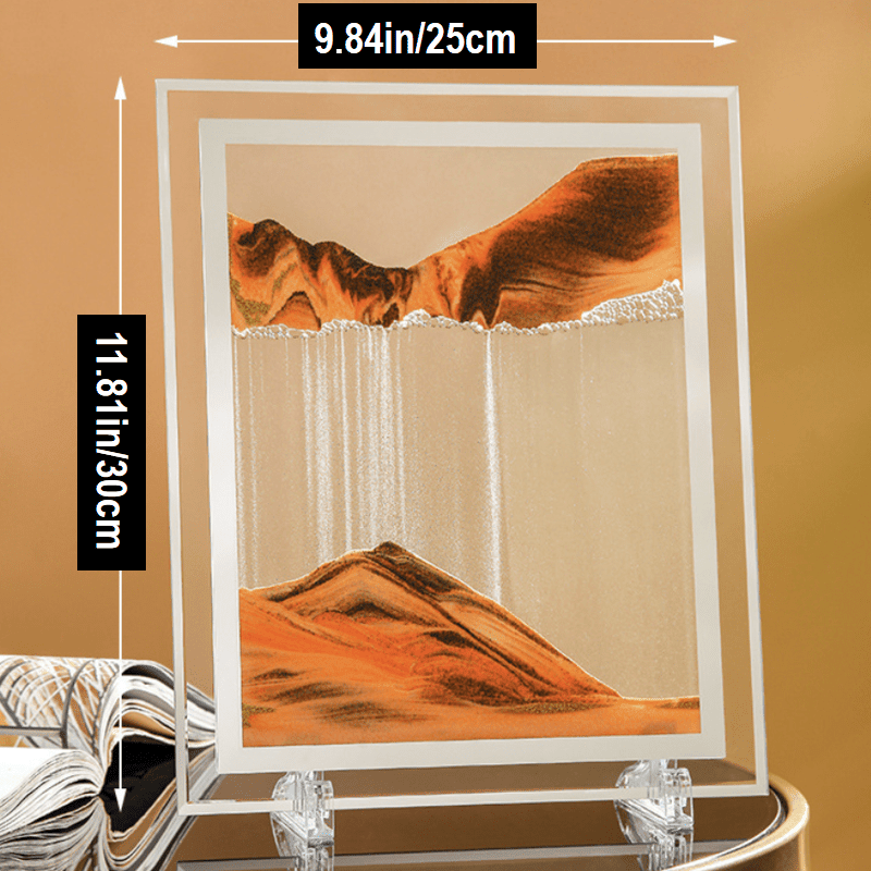 1pc; Dynamic Square Quicksand Painting; Romantic Gift; Quicksand Painting Decoration; Home Decoration; Office Desktop Decoration; Hourglass Dynamic Art Living Room Decoration