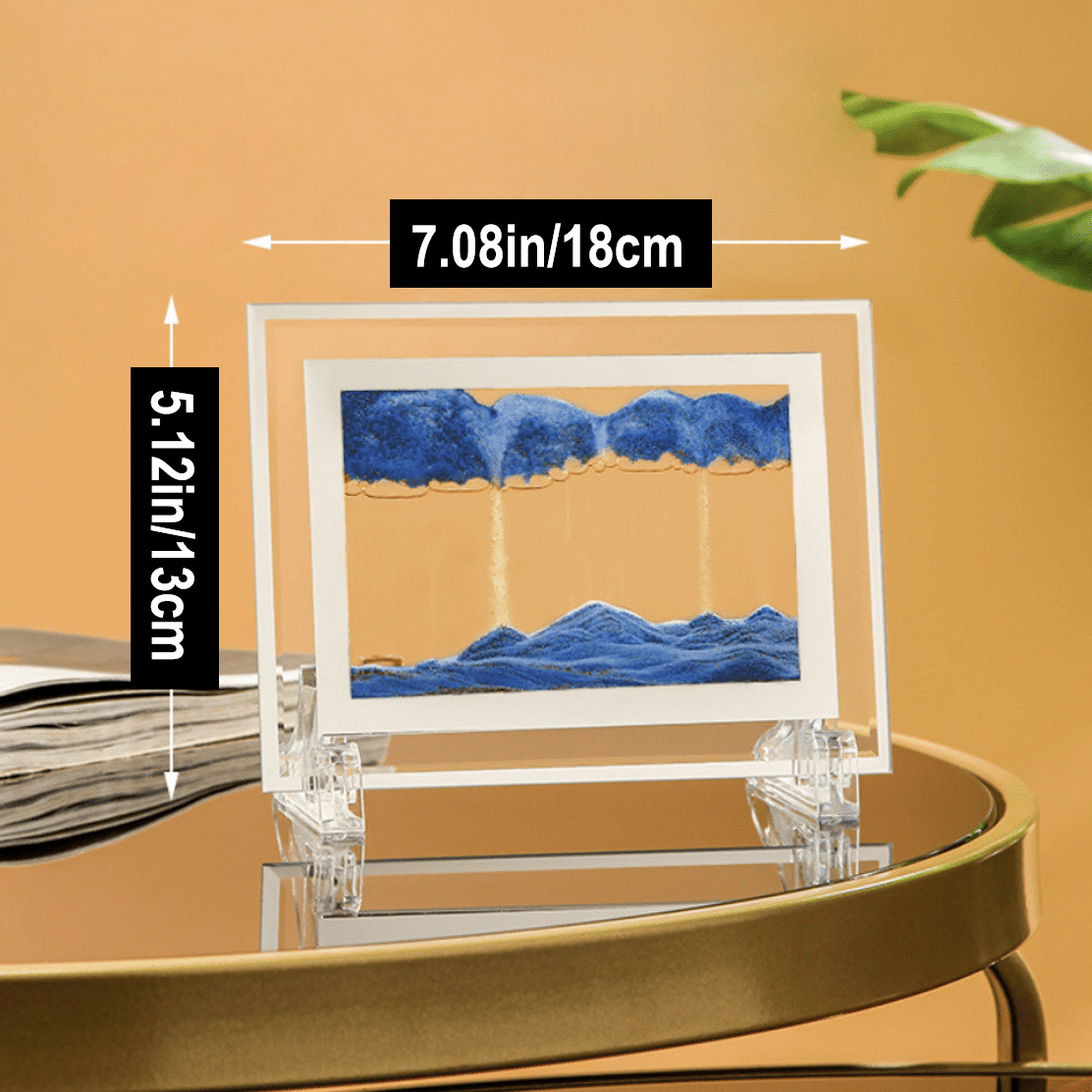1pc; Dynamic Square Quicksand Painting; Romantic Gift; Quicksand Painting Decoration; Home Decoration; Office Desktop Decoration; Hourglass Dynamic Art Living Room Decoration