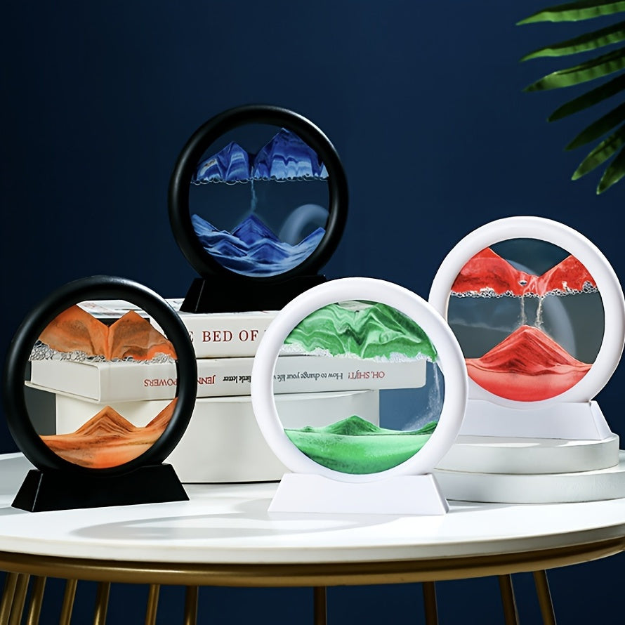 1pc; Dynamic Square Quicksand Painting; Romantic Gift; Quicksand Painting Decoration; Home Decoration; Office Desktop Decoration; Hourglass Dynamic Art Living Room Decoration