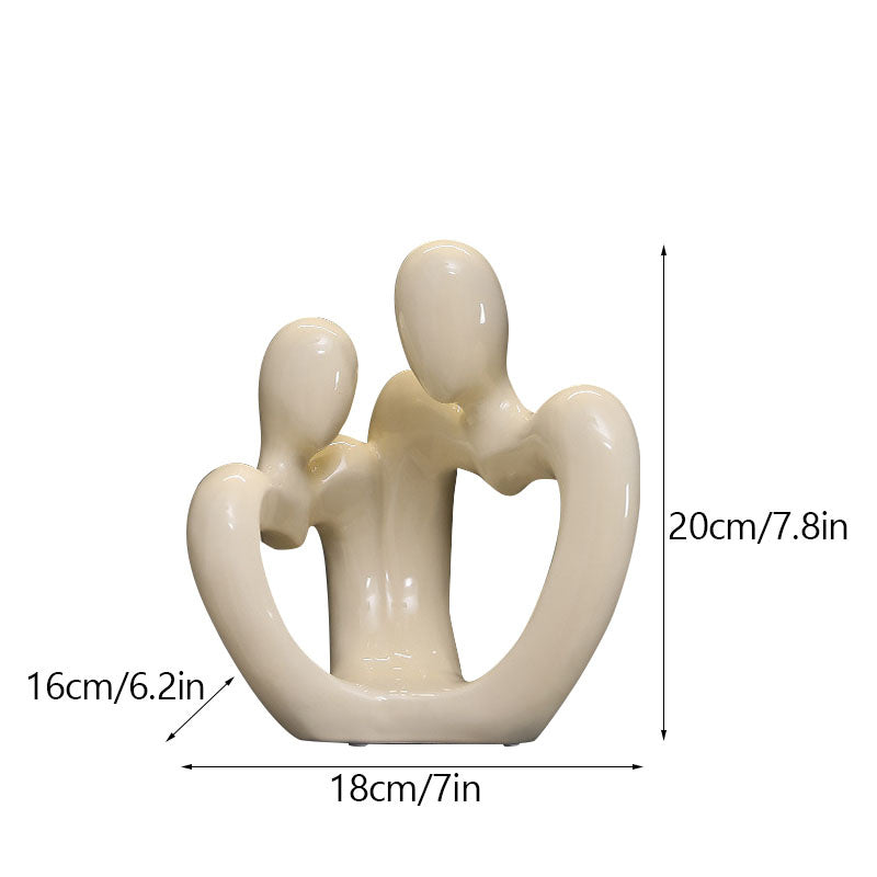 NORTHEUINS Ceramic Abstract Couple Statue European Figure Lover Figurines for Anniversary Collection Home Living Room Decoration