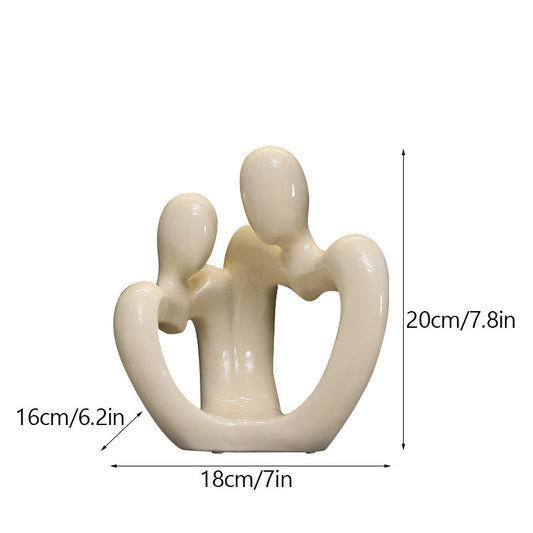 NORTHEUINS Ceramic Abstract Couple Statue European Figure Lover Figurines for Anniversary Collection Home Living Room Decoration