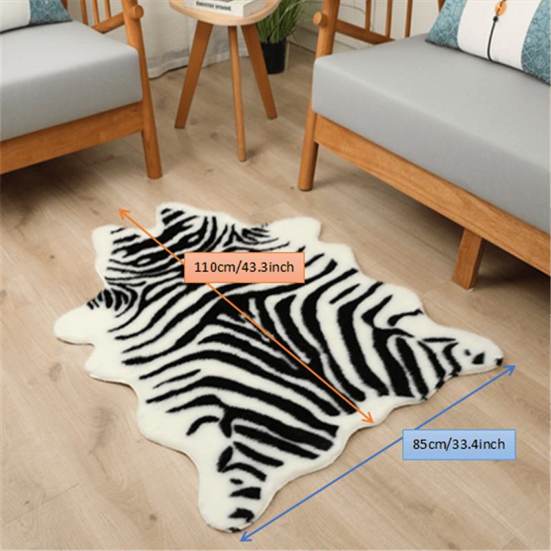 1pc Durable Faux Cowhide Rug - Washable, Low-Pile, Perfect for Bedroom and Living Room Decor - Western Style Animal Print Carpet for Home and Room Decor