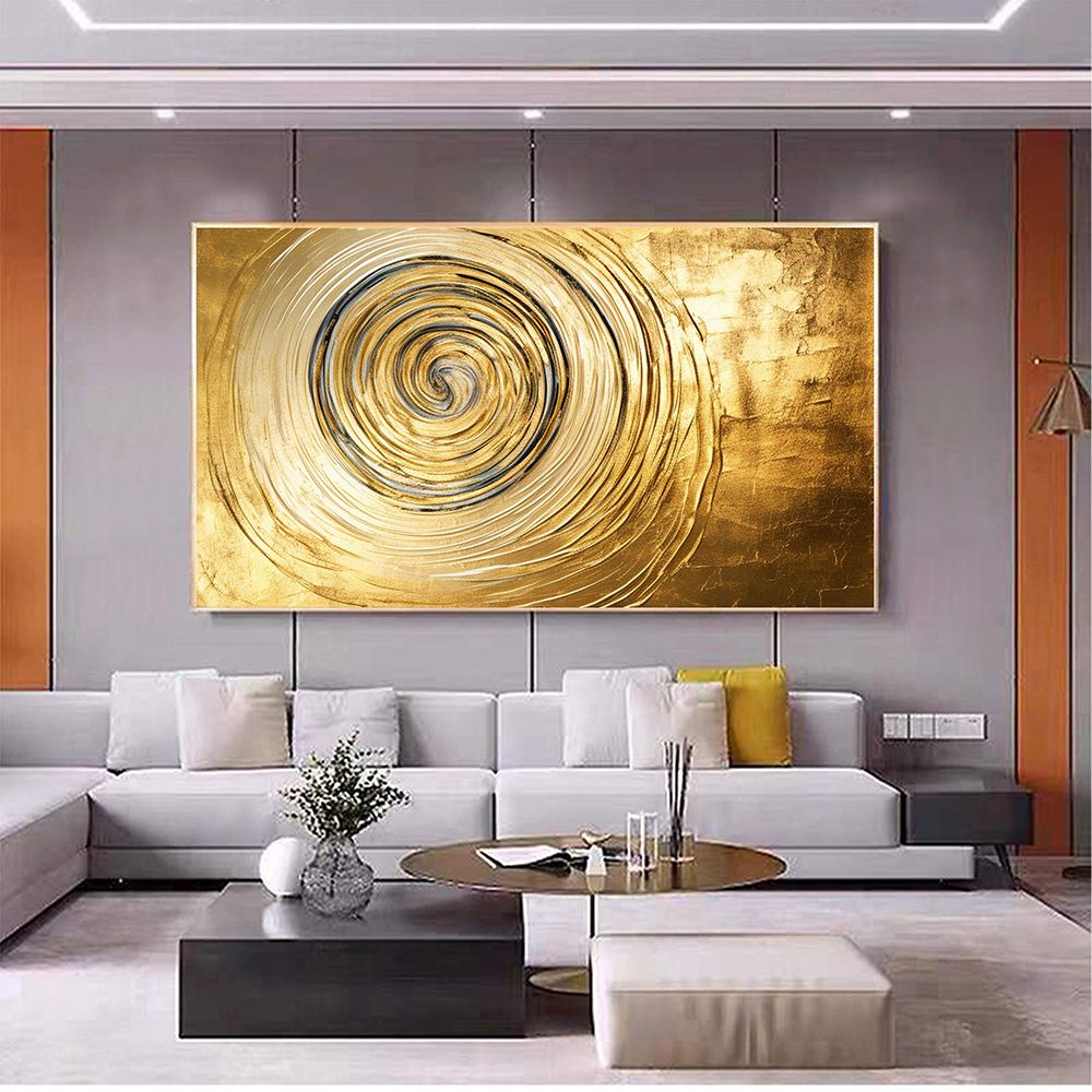 Hand Painted Oil Painting Original Gold Texture Oil Painting on Canvas Large Wall Art Abstract Minimalist Painting Golden Decor Custom Painting Living Room Home Decor
