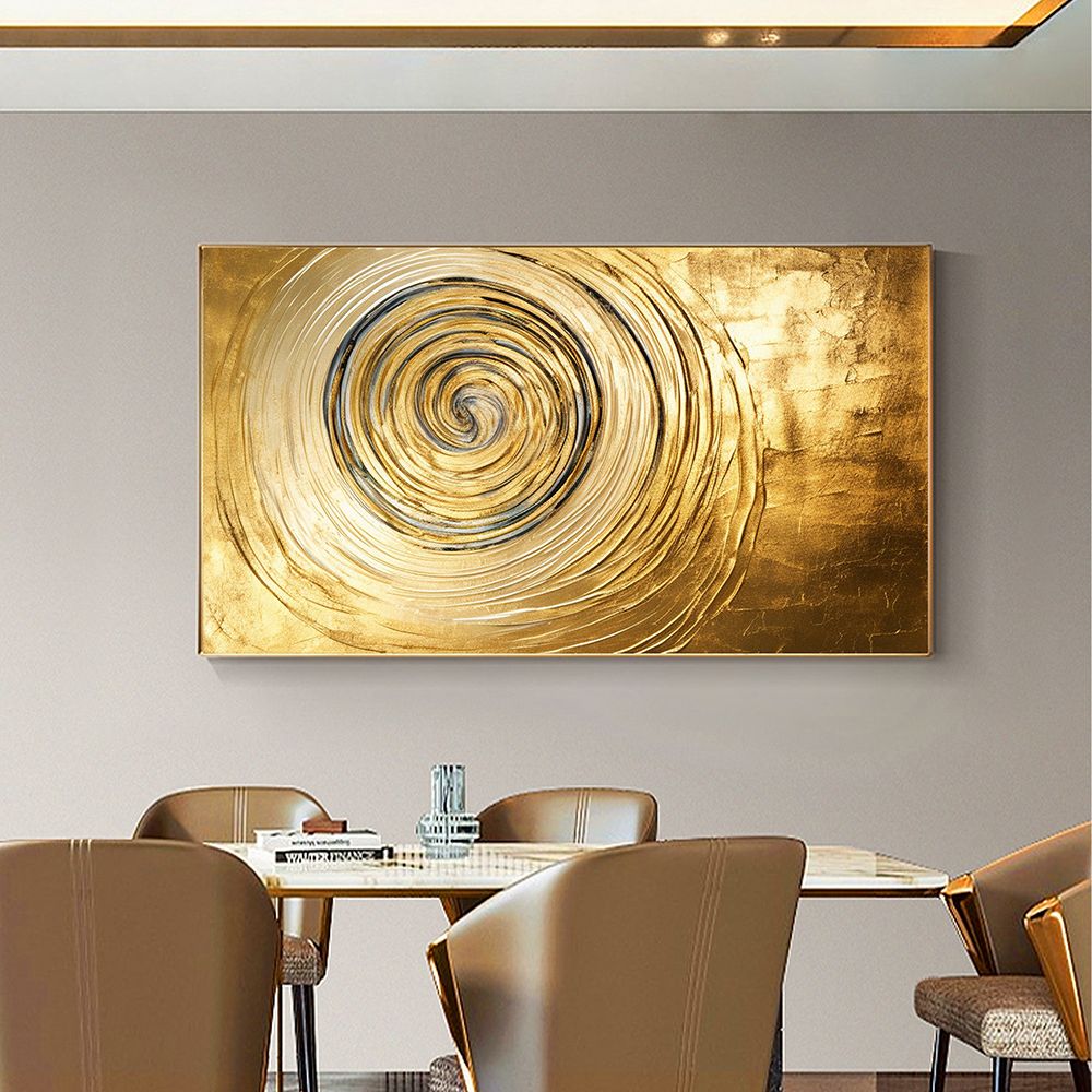 Hand Painted Oil Painting Original Gold Texture Oil Painting on Canvas Large Wall Art Abstract Minimalist Painting Golden Decor Custom Painting Living Room Home Decor