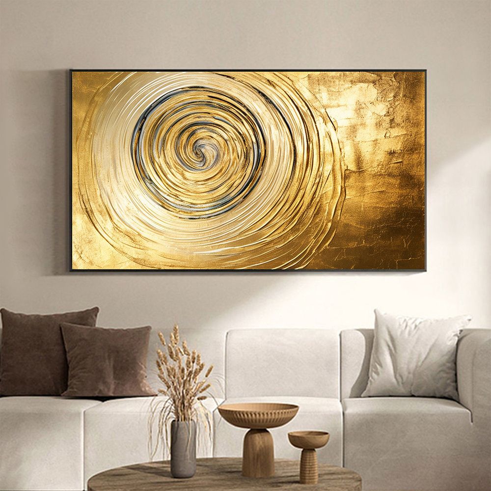 Hand Painted Oil Painting Original Gold Texture Oil Painting on Canvas Large Wall Art Abstract Minimalist Painting Golden Decor Custom Painting Living Room Home Decor