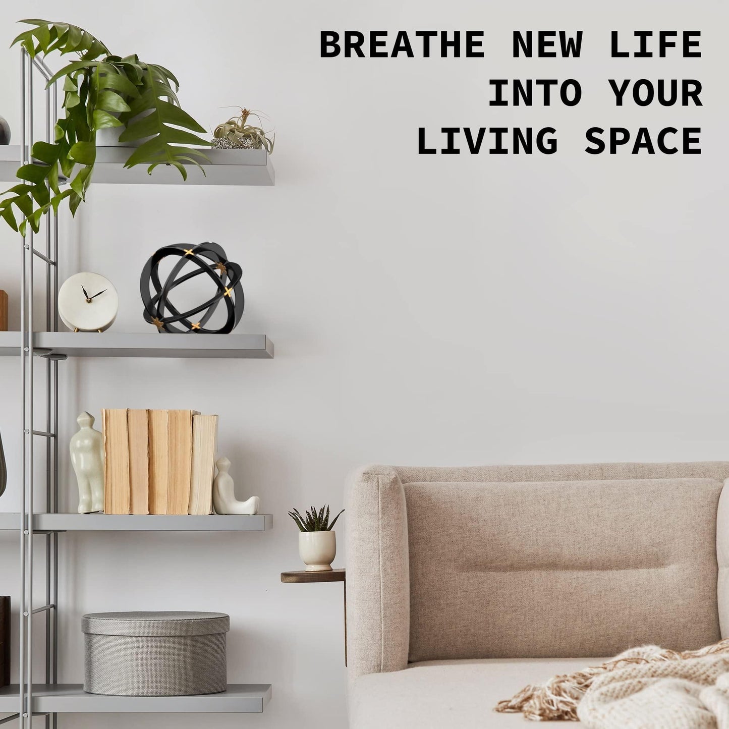 Metal Decorative Sphere for Home Decor Black Gold Hand Painted Modern Decorative Balls for Living Room Bedroom Kitchen Bathroom Office Table Decorative Orbs for Сenterpiece