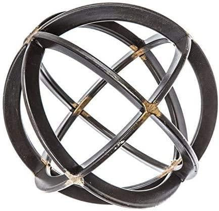 Metal Decorative Sphere for Home Decor Black Gold Hand Painted Modern Decorative Balls for Living Room Bedroom Kitchen Bathroom Office Table Decorative Orbs for Сenterpiece