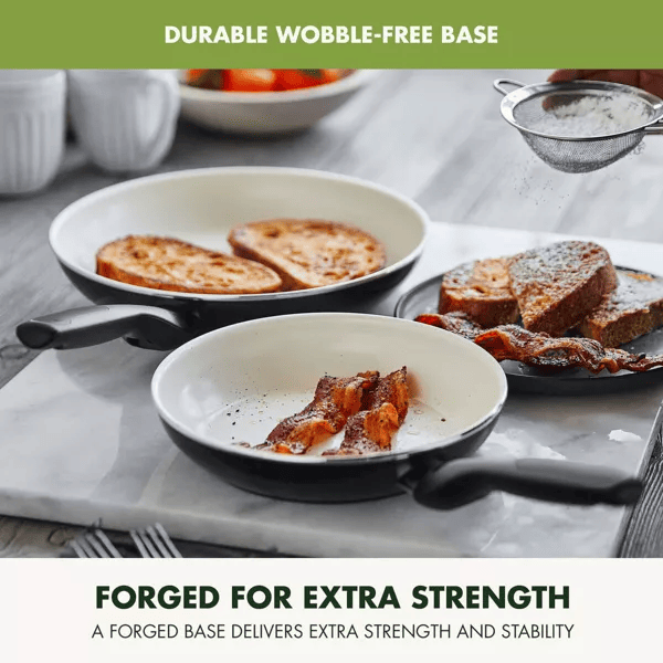 Rio 3pk (7", 9.5" & 11") Ceramic Nonstick Frypan Set - Black