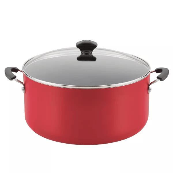 Cookstart 15pc Aluminum Nonstick Cookware Set with Prestige Tools Red